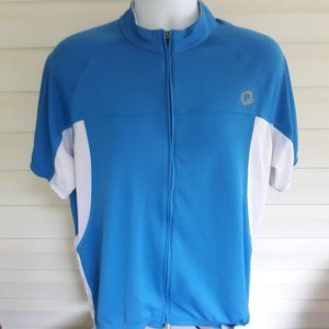 Quest Biking Cycling Shirt Blue And White With Three Rear Pockets XL